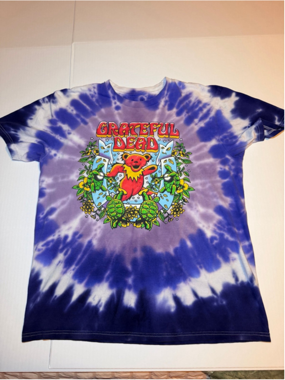 Grateful Dead Dancing Bear Turtles purple tie dye T-Shirt sz L